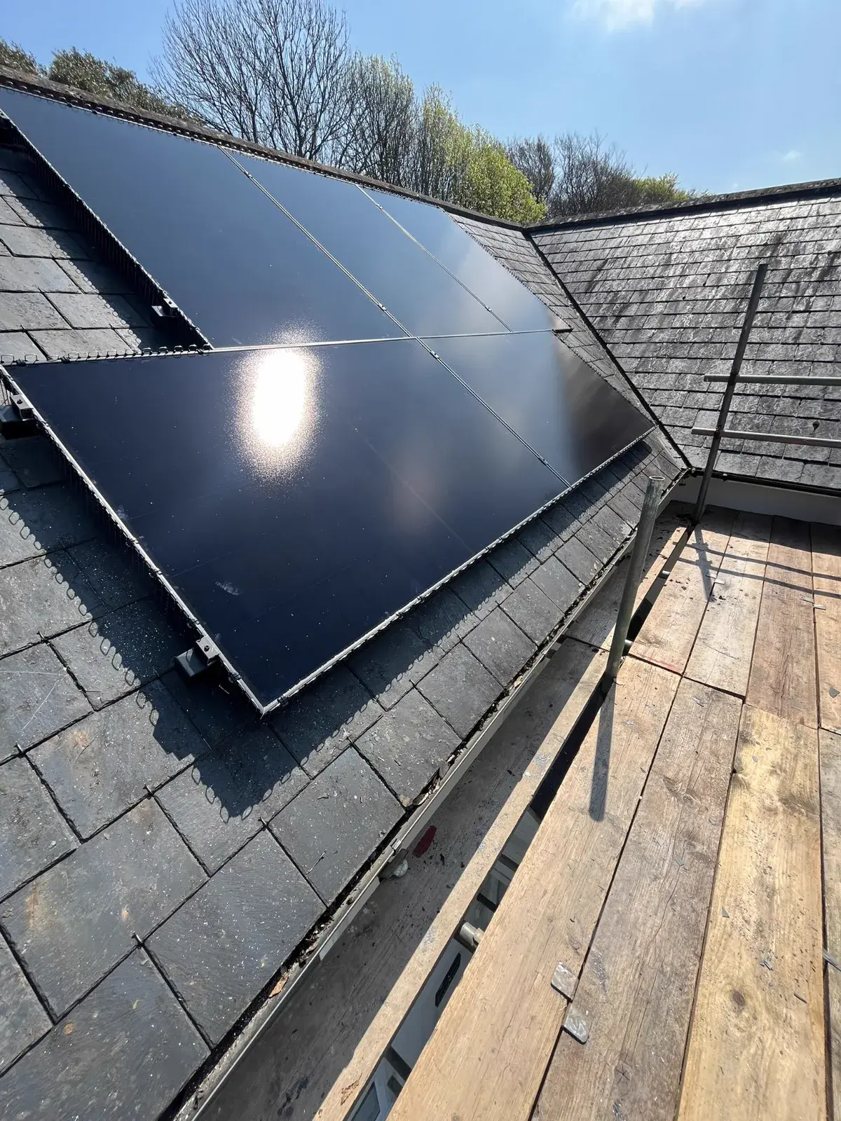 Battery storage system installed in outbuilding under construction