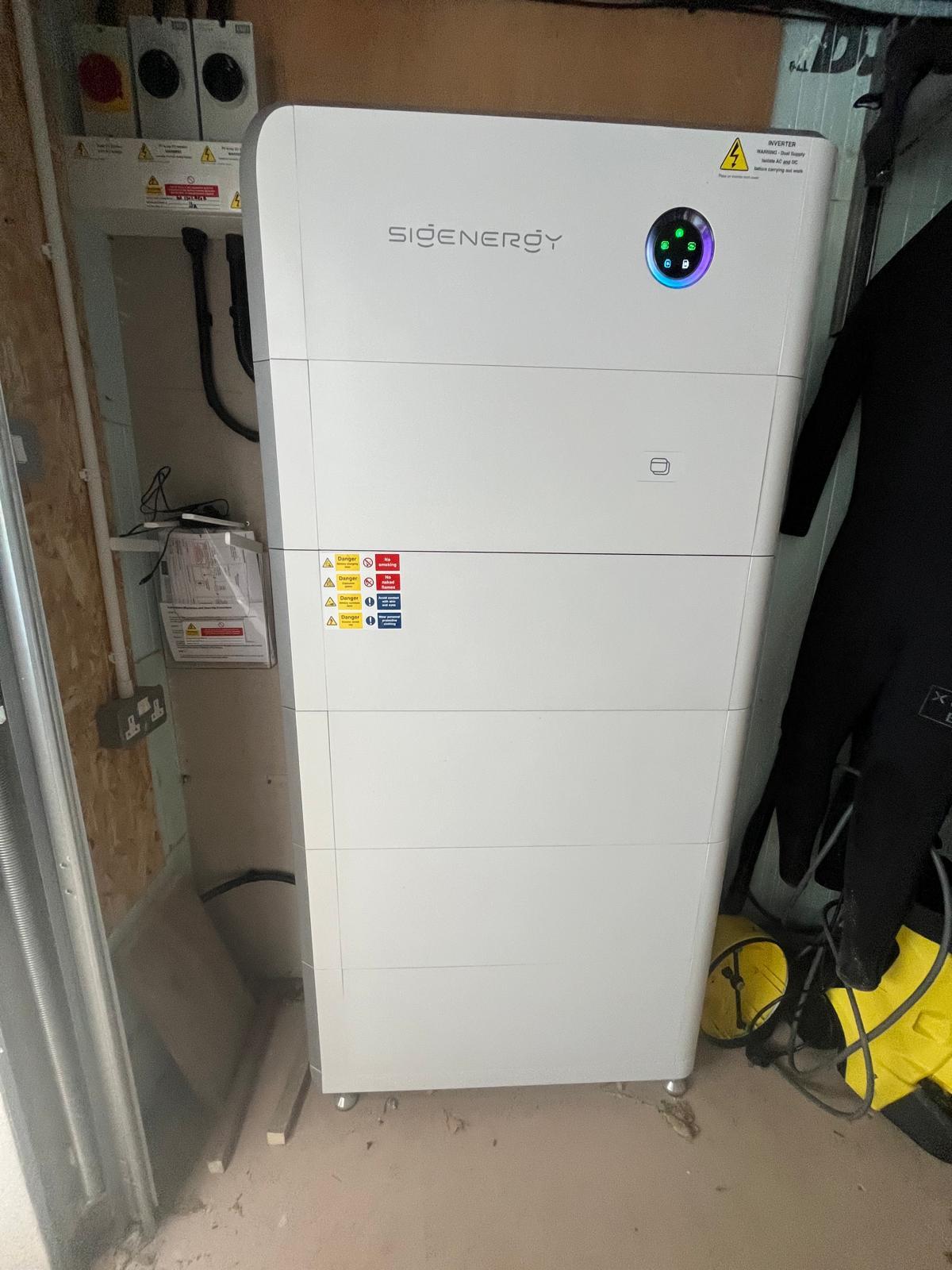 Sigenergy battery storage system installed in Devon home